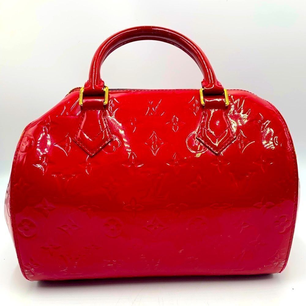 Auth Louis Vuitton Rose Indian Monogram Vernis Montana Bowler Bag Preloved